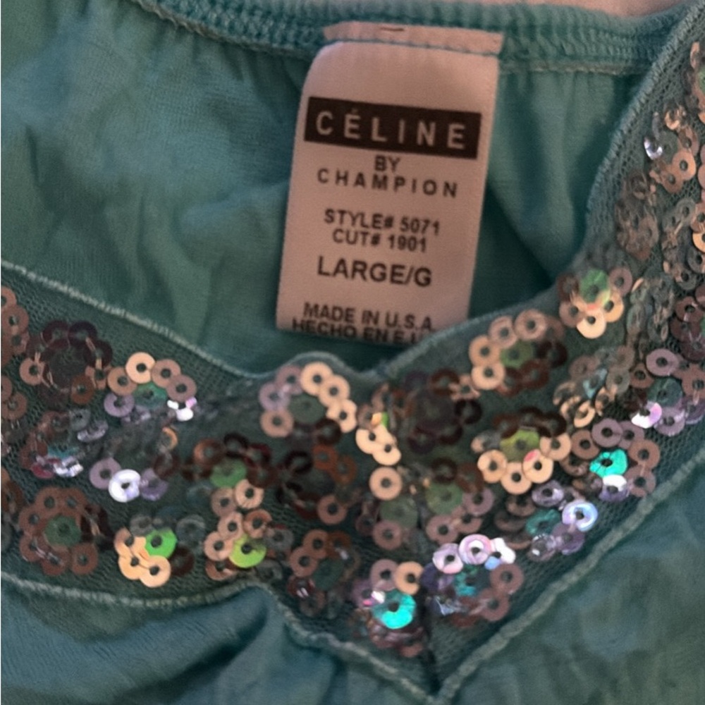 Celine by Champion Teal Sequin Top